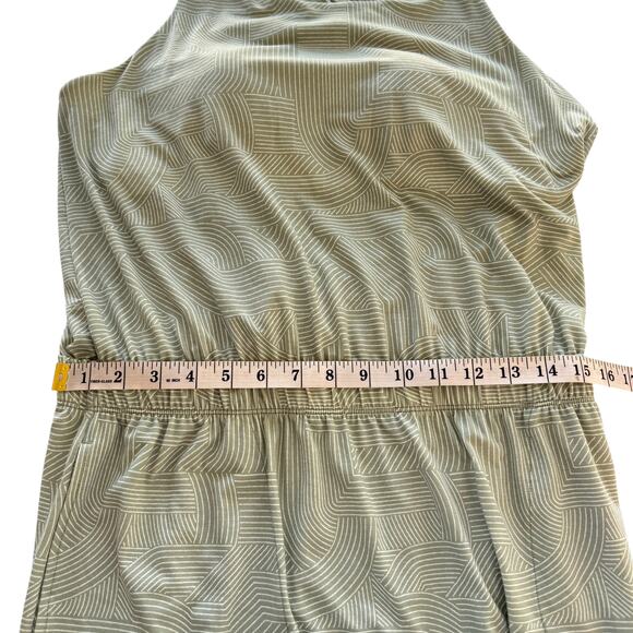 Prana Kamen Dress Green Striped Sleeveless Tank Racerback Stretchy Dress Large L - Picture 14 of 15